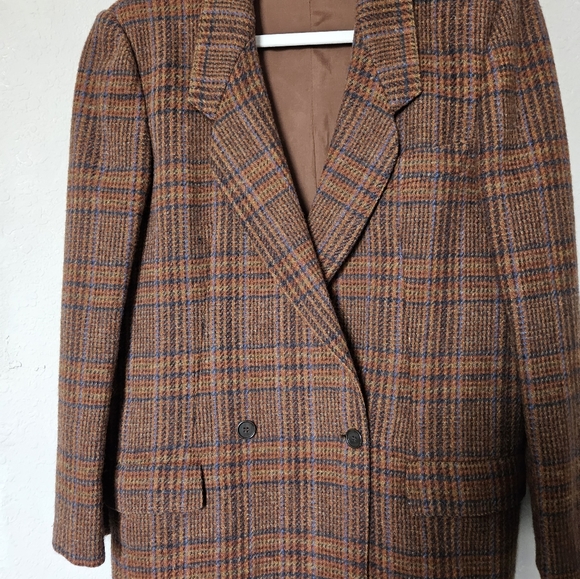 Luisa Firenze Via Roma Brown Tweed Double Breasted Woman’s Oversized Blazer - Picture 10 of 13